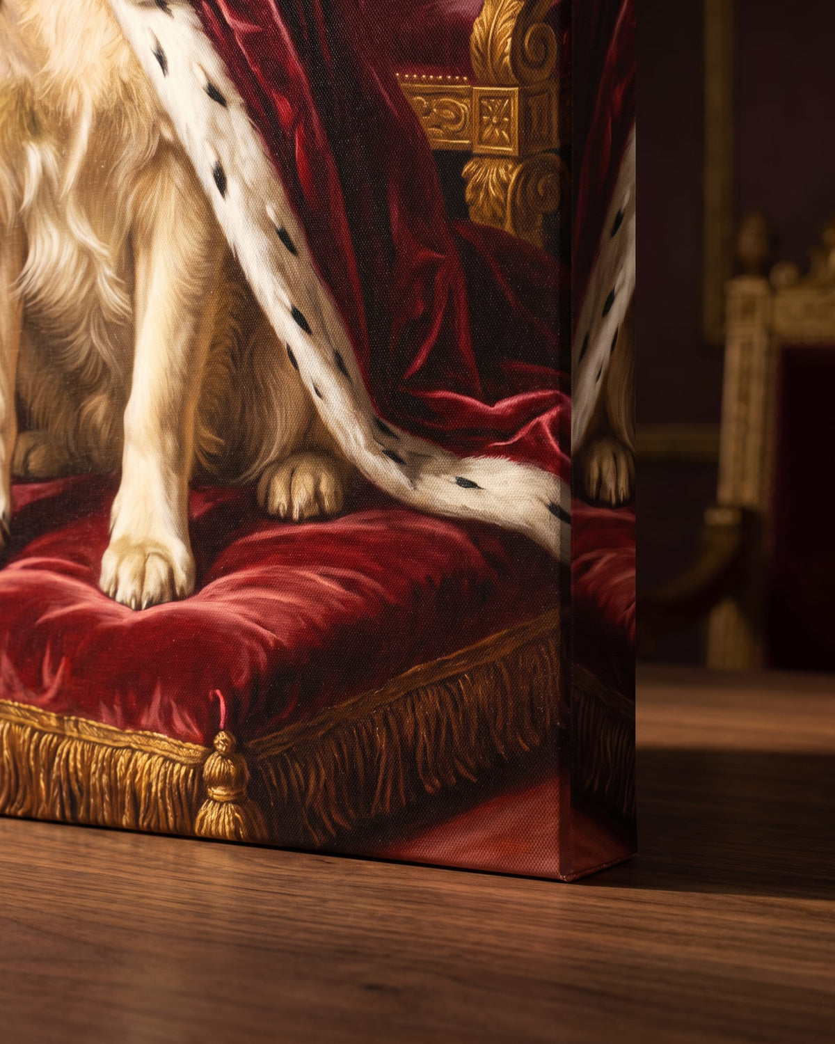 Corner of a Gallery Canvas showing the canvas weave and the 4 cm deep edge where the image continues as a mirrored edge